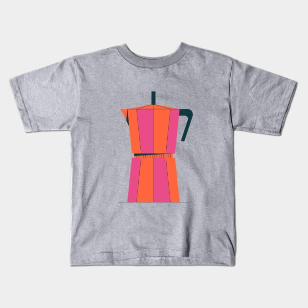 Retro Moka Pot Kids T-Shirt by FlairTees